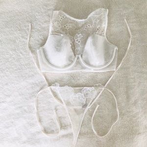 Victoria secret bra and panty set sequined 32DD XS